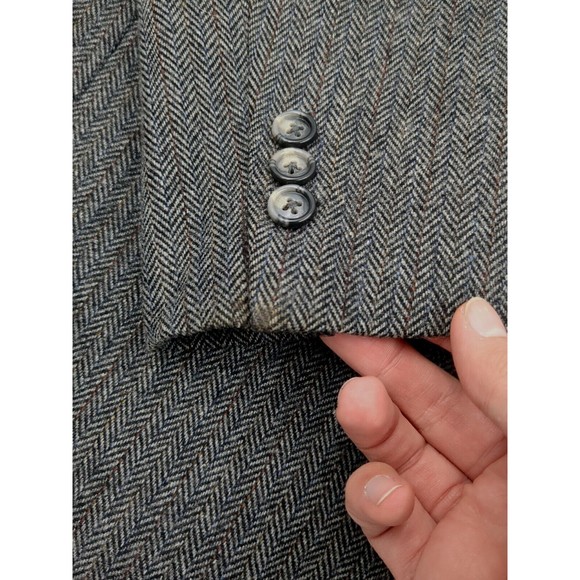 Sam's Tailor Bespoke Suit Jacket Blazer Herringbone Wool Tweed Men's Size 42 - Picture 14 of 16